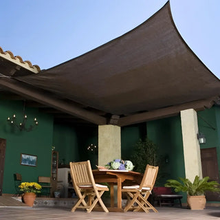 Decorative Brown Square Shade Sail with UV-Resistant Fabric