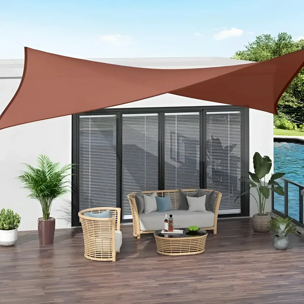 Lightweight and Durable Burgundy Rectangle Shade Sail – Sunny Garden Market