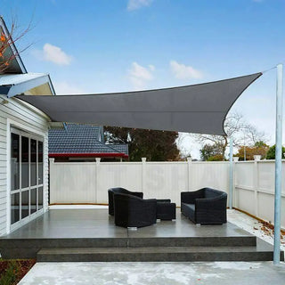 Best Grey Rectangle Sun Shade Sail/Cloth - Waterproof & Anti-UV 200g/sm Polyester - Ideal for Outdoor (Garden Patio