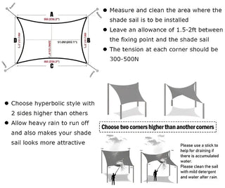 Decorative Waterproof Orange Rectangle Sun Shade Sail