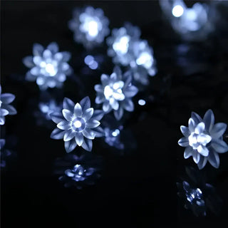Best LED Solar Lotus Flower String Lights - Waterproof and weather-resistant - Ideal for Outdoor (Garden Patio Porch)