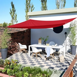 Premium Red Square Sun Shade Sail with 98% Shade Coverage