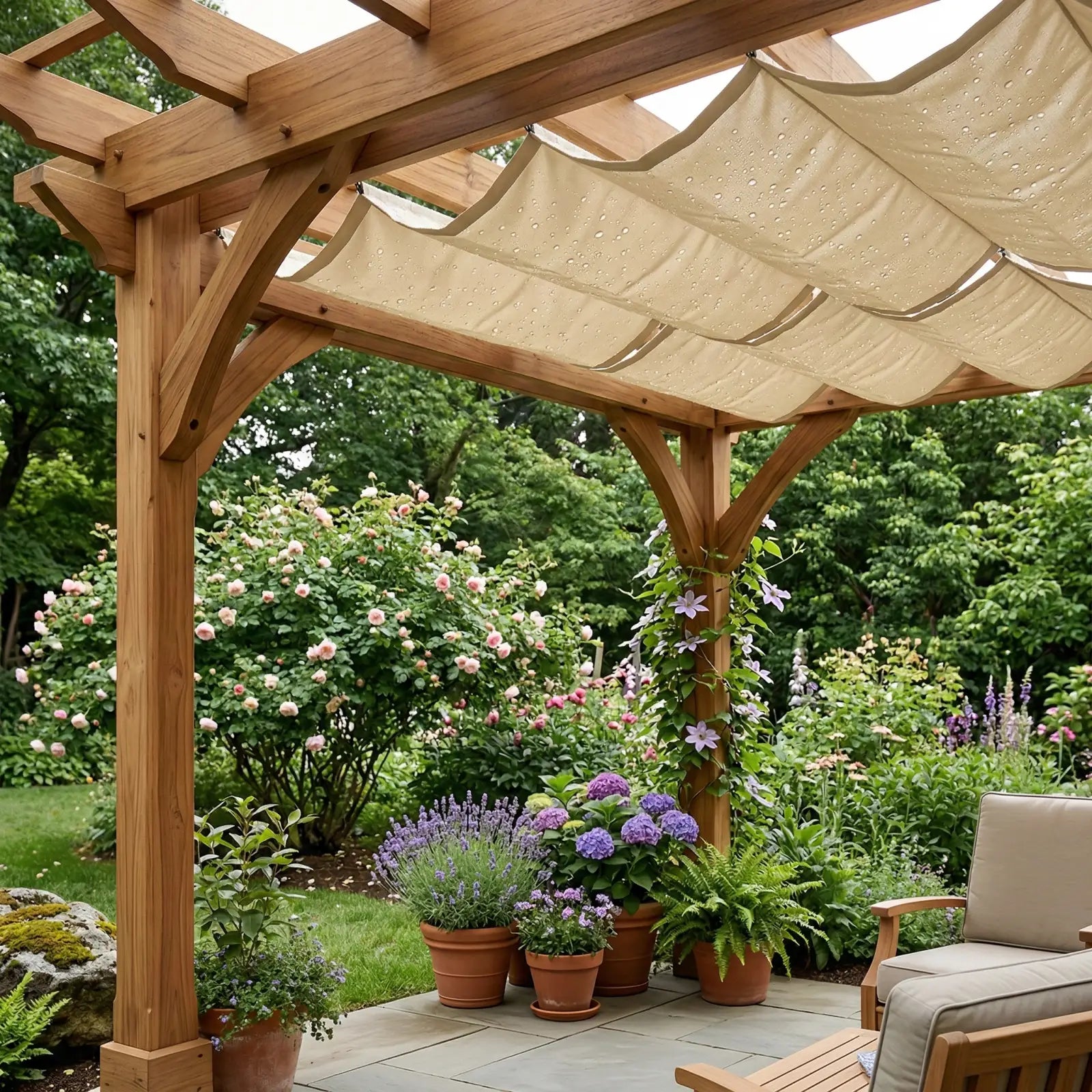 pergola tarp Waterproof Retractable Pergola Canopy