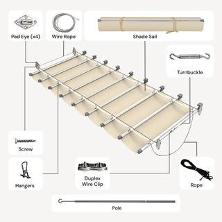 Waterproof Retractable Pergola Canopy - Wave Shade Sail