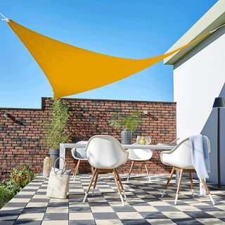 Premium Saffron Yellow Triangle Shade Sail for Outdoor
