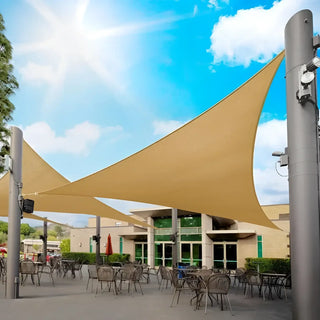Premium Sand Triangle Sun Shade Sail with 98% Shade Coverage