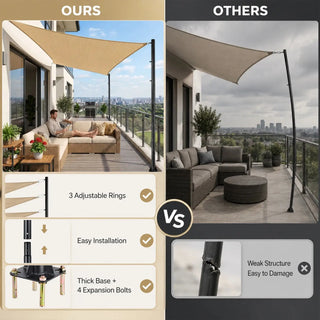 Durable Shade Sail Poles for Sails Canopies Tarps