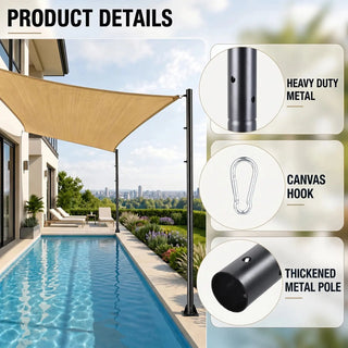 Durable Shade Sail Poles for Sails Canopies Tarps