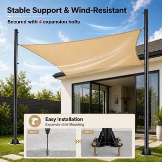 Durable Shade Sail Poles for Sails Canopies Tarps