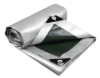 Heavy Duty Silver Tarp | 12 Mil Waterproof PE Fabric