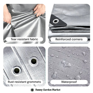 Heavy Duty Silver Tarp | 12 Mil Waterproof PE Fabric