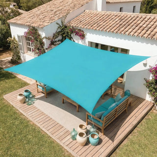 Premium Turquoise Rectangle Shade Sail for Longterm