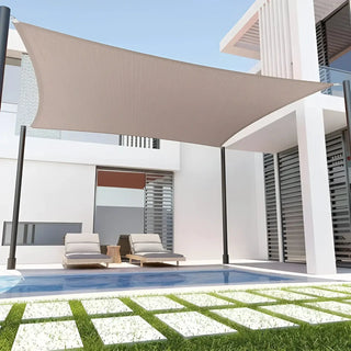 Waterproof Warm Gray Square Shade Sail for Patio and Garden