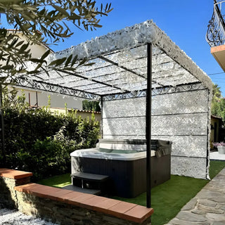 White Camo Netting | 420D Reinforced Camo Shade Netting