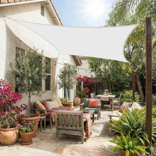 Premium White Rectangle Sun Shade Sail with 98% UV Coverage