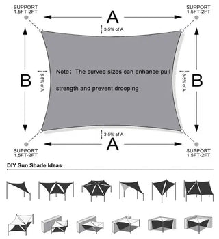 Best White Square Sun Shade Sail/Cloth - Waterproof & Anti-UV 200g/sm Polyester - Ideal for Outdoor (Garden Patio Pool