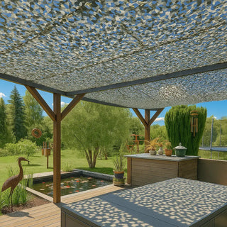 Best Woodland Green Camo Netting Sun Shelter - Anti-UV Oxford Cloth Mesh - Ideal for Outdoor (Garden Patio or Pool